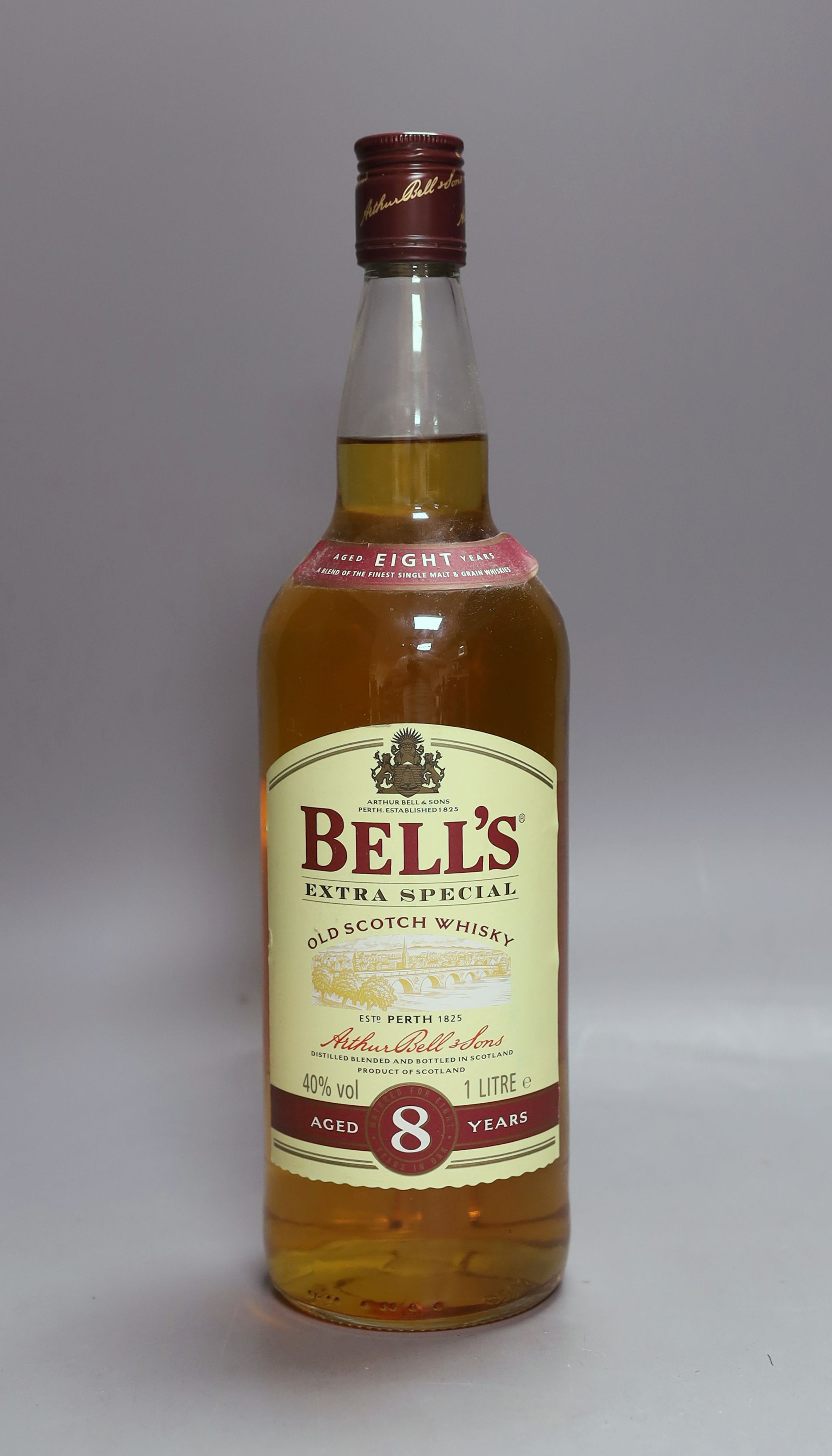 Ten litre bottles of Bells extra special scotch whisky, aged 8 years